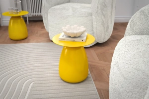 Stolik drewniany Kayani BAOBAB 34 różne kolory, wys. 34 cm / kolor żółty