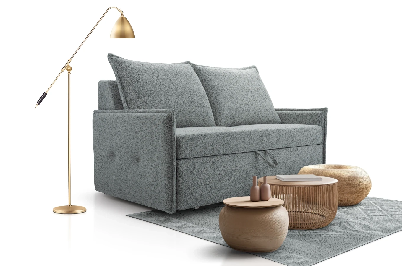 Nowoczesna rozkładana sofa DARIA z pojemnikiem na pościel