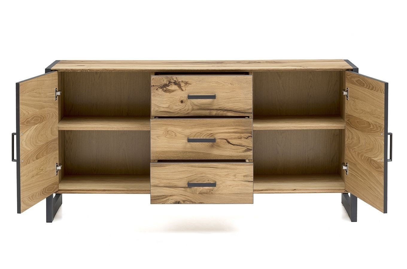 Nowoczesna dębowa komoda TURID 3S2D / szer. 147,5 cm