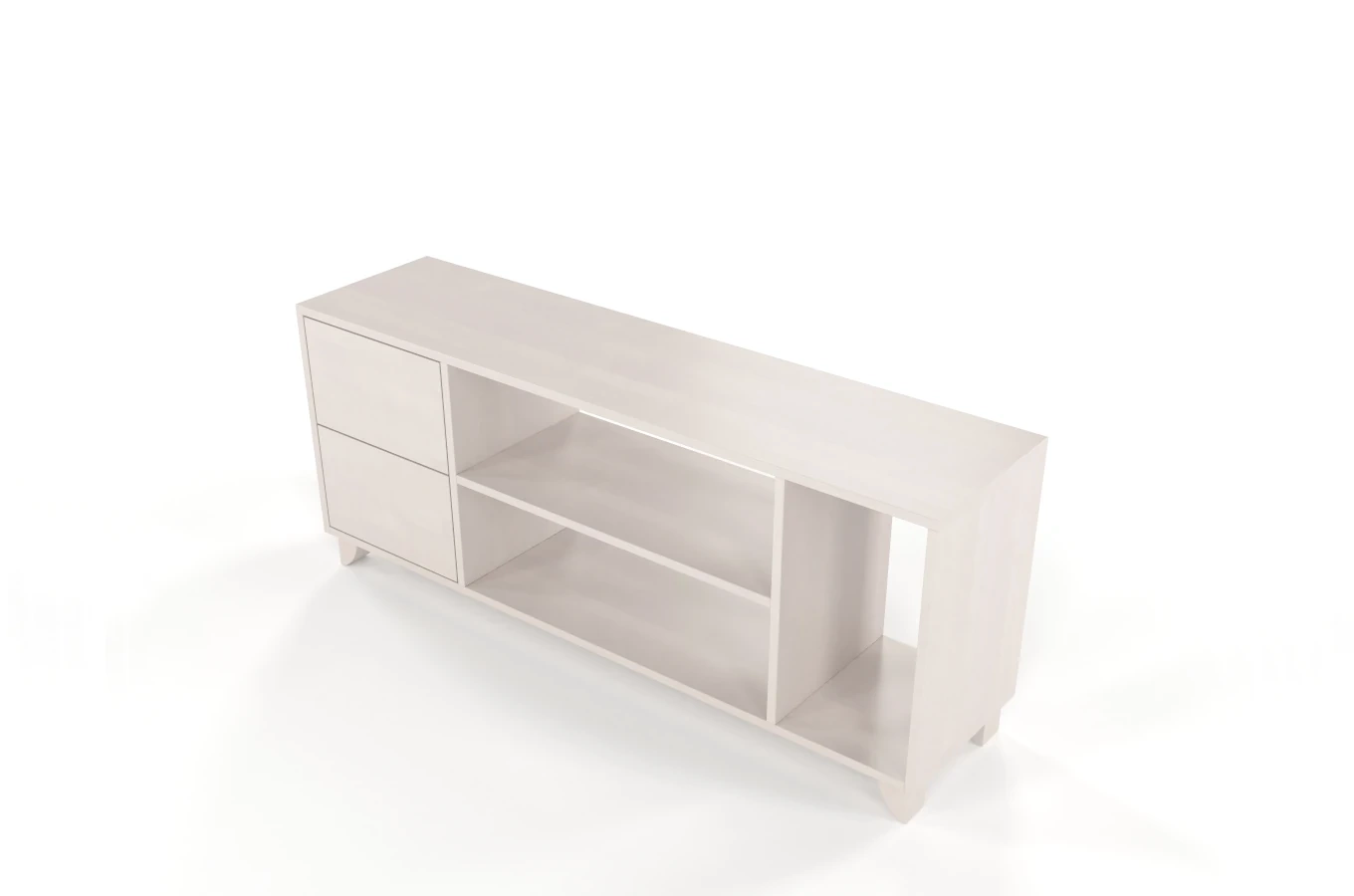 Drewniana szafka RTV bukowa Visby VIVECA na nóżkach / szer. 140 cm