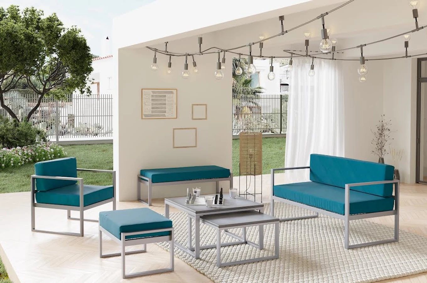 Tapicerowana ławka do ogrodu MONACO