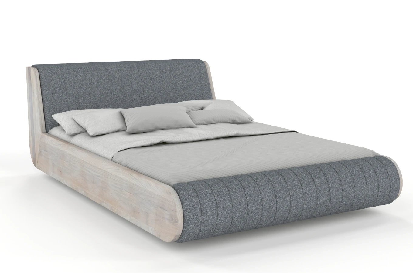 Łóżko lewitujące drewniane dębowe Visby HARALD