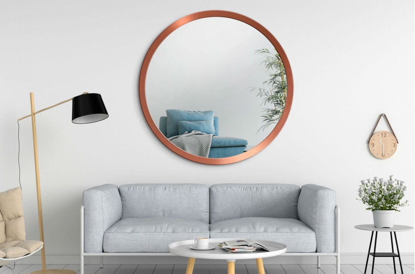 Okrągłe lustro SCANDINAVIA BOLD / rama dostępna w 5 kolorach