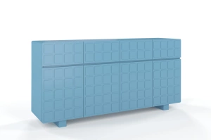 Nowoczesna komoda z frontami 3D Skandica CUBO LONG / kolor pastelowy niebieski / szer. 169 cm