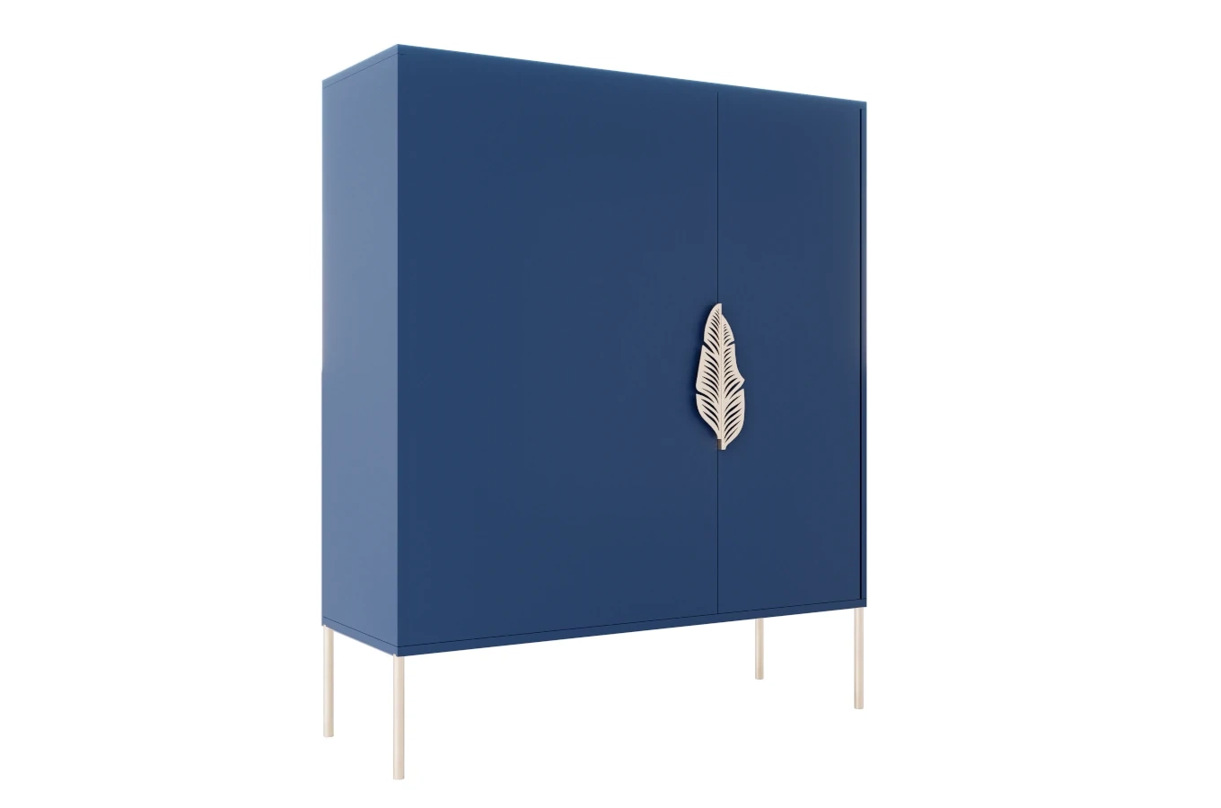 Granatowa komoda / szafka na buty Skandica MERLIN ze złotymi dodatkami / szer. 100 cm