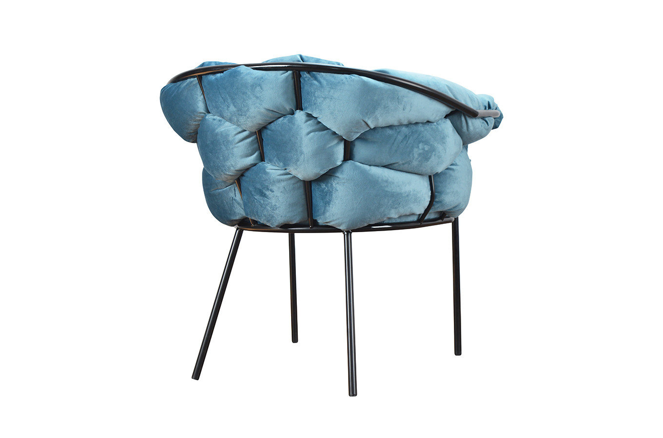 Nowoczesne krzesło FAVO BLACK z plecionym oparciem