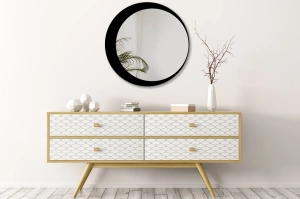 Okrągłe lustro SIMPLE MOON / rama dostępna w 2 kolorach