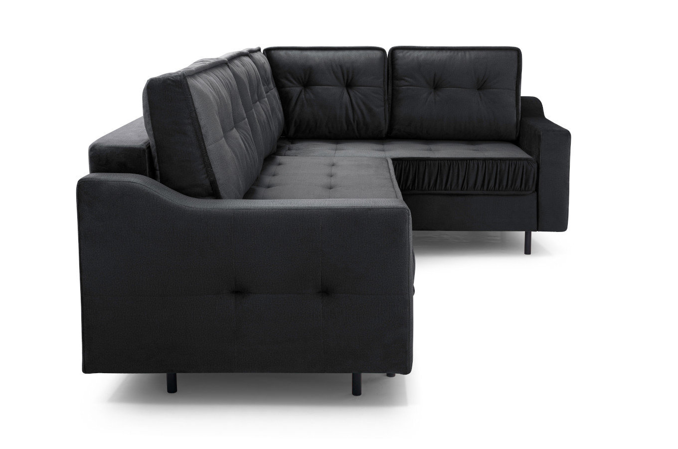 Nowoczesny narożnik HAITI L z funkcją spania i pojemnikiem na pościel