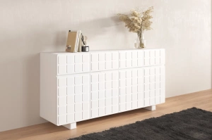 Nowoczesna komoda z frontami 3D Skandica CUBO LONG / kolor biały / szer. 169 cm