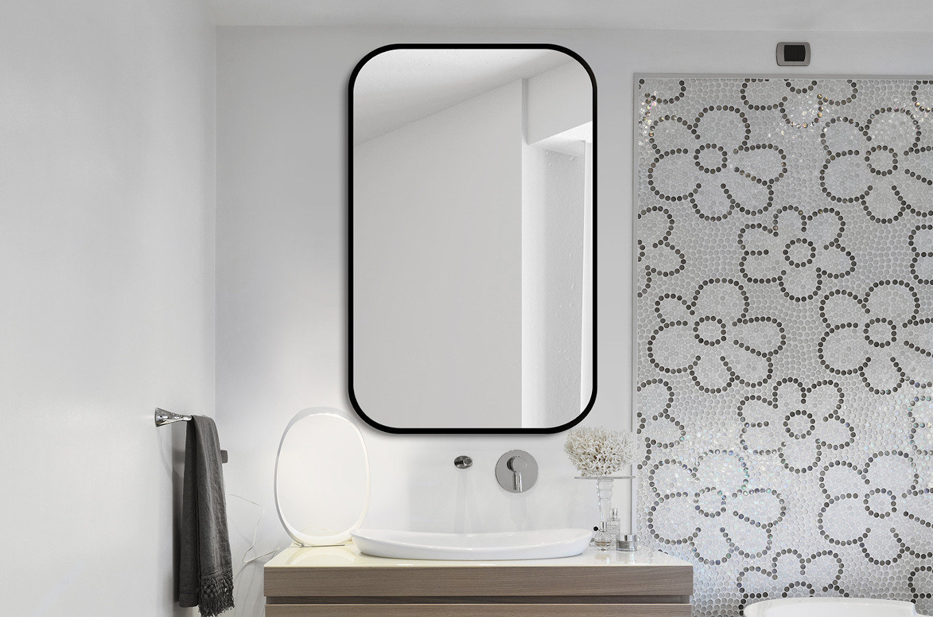 Prostokątne lustro MIRA Delicate / rama dostępna w 5 kolorach