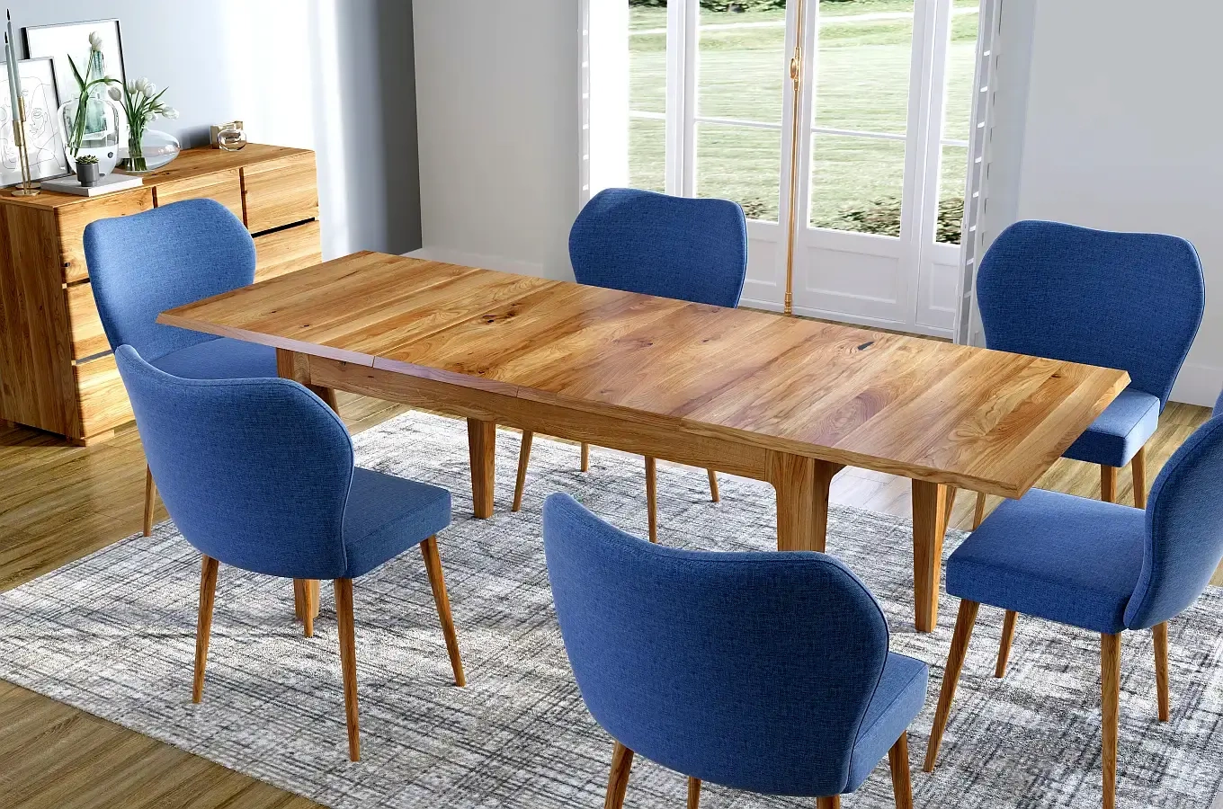 Stół drewniany dębowy rozkładany Visby CORTENA 140-220 cm / olej naturalny