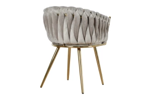 Nowoczesne krzesło SARA GOLD z plecionym oparciem