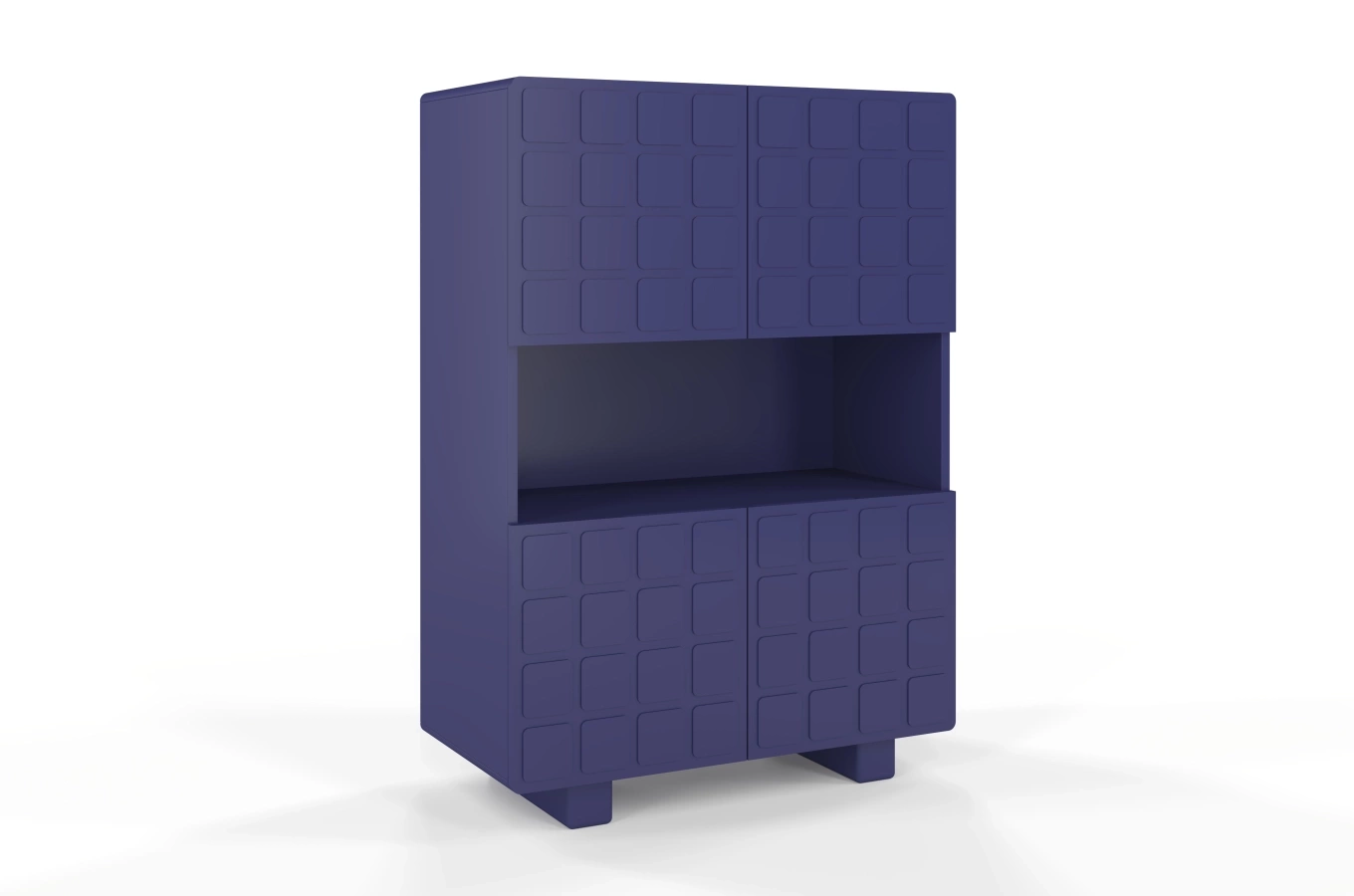 Nowoczesna komoda z frontami 3D Skandica CUBO HIGH / kolor granat szlachetny / szer. 85 cm