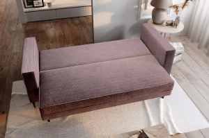 Nowoczesna sofa rozkładana GEPPI z funkcją spania i pojemnikiem na pościel / szerokość 226 cm