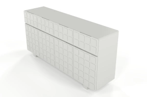 Nowoczesna komoda z frontami 3D Skandica CUBO LONG / kolor szary mleczny / szer. 169 cm