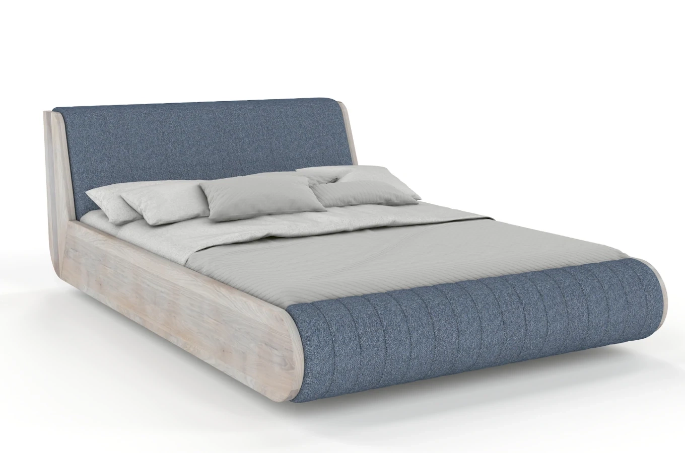 Łóżko lewitujące drewniane dębowe Visby HARALD