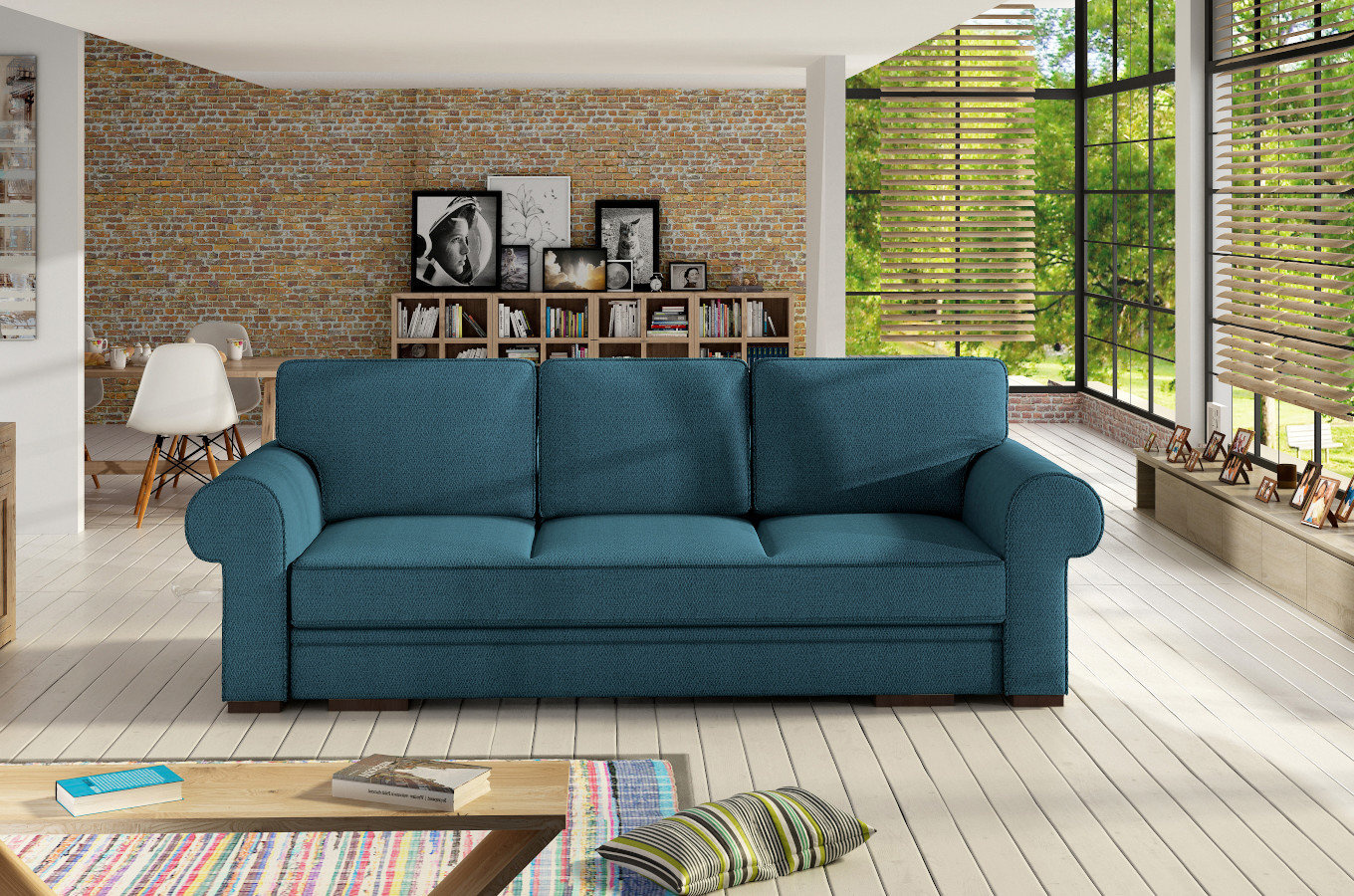 Elegancka rozkładana sofa CHESTER z pojemnikiem na pościel