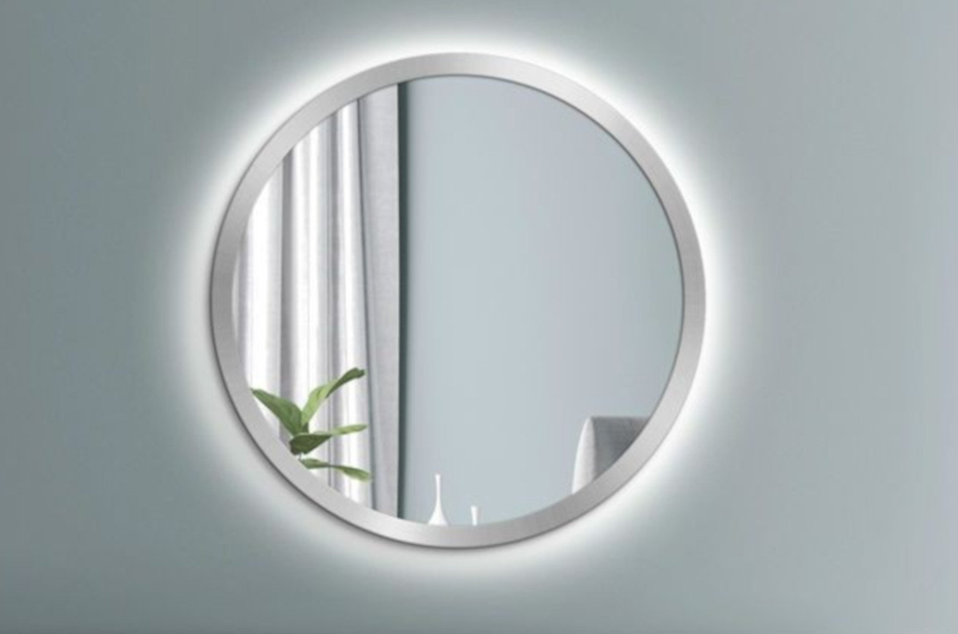 Okrągłe lustro SCANDINAVIA BOLD z oświetleniem LED / rama dostępna w 5 kolorach