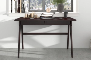 Drewniane bukowe biurko / toaletka z szufladami Visby EDDA / kolor palisander