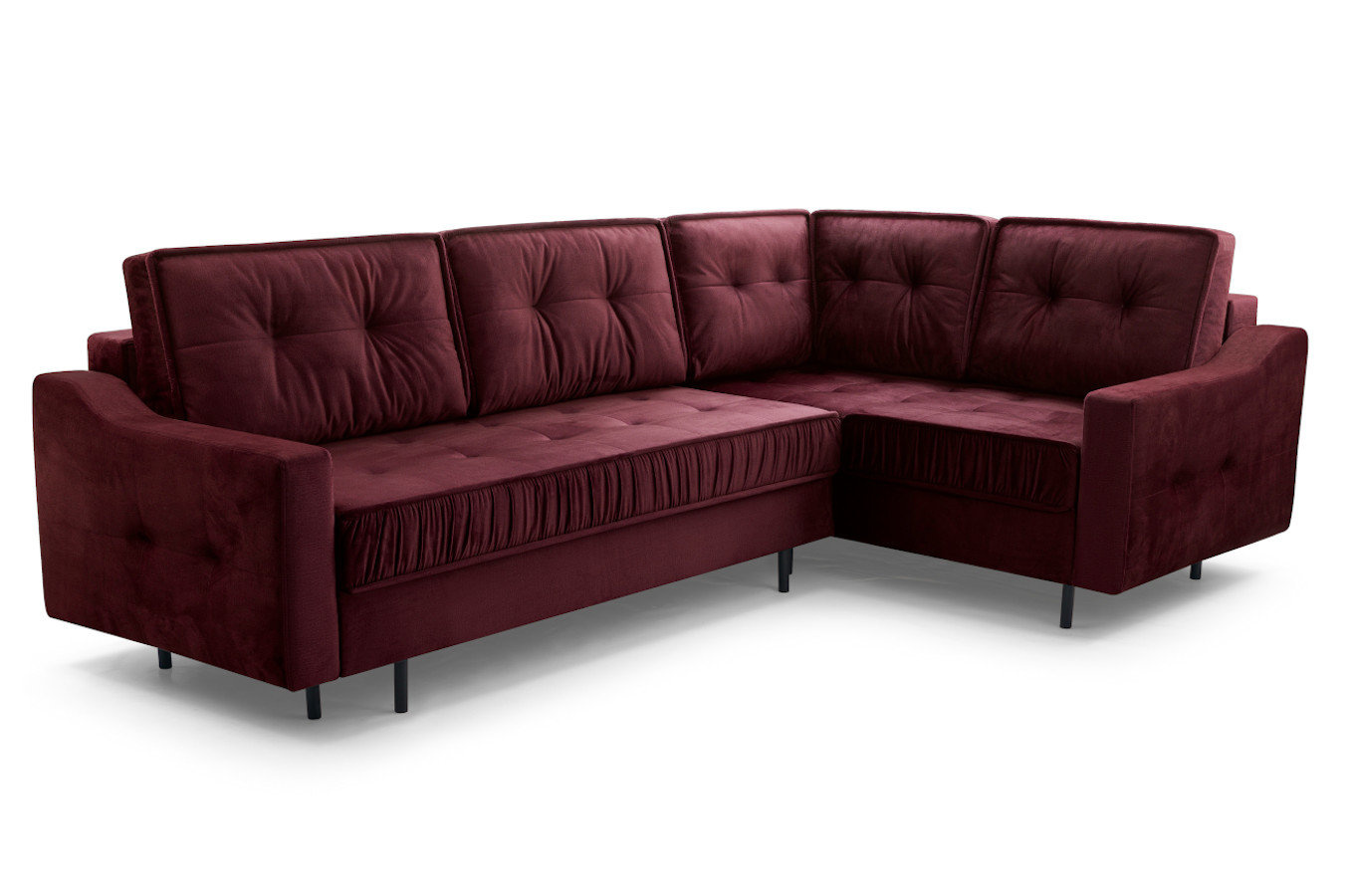 Nowoczesny narożnik HAITI L z funkcją spania i pojemnikiem na pościel