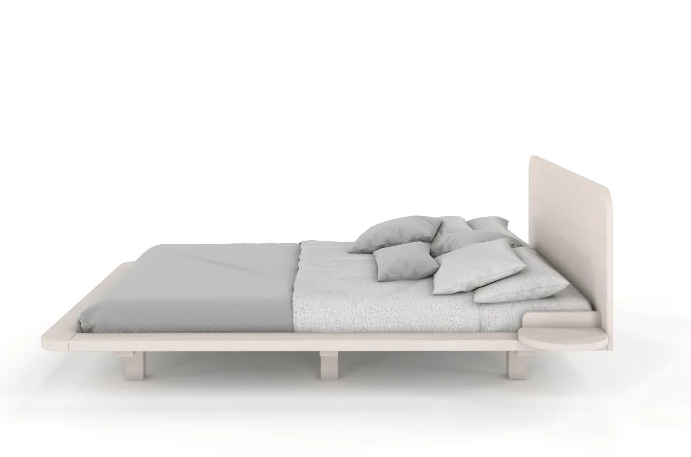 Łóżko lewitujące drewniane bukowe Skandica JAPANDIC / 120x200 cm, kolor biały