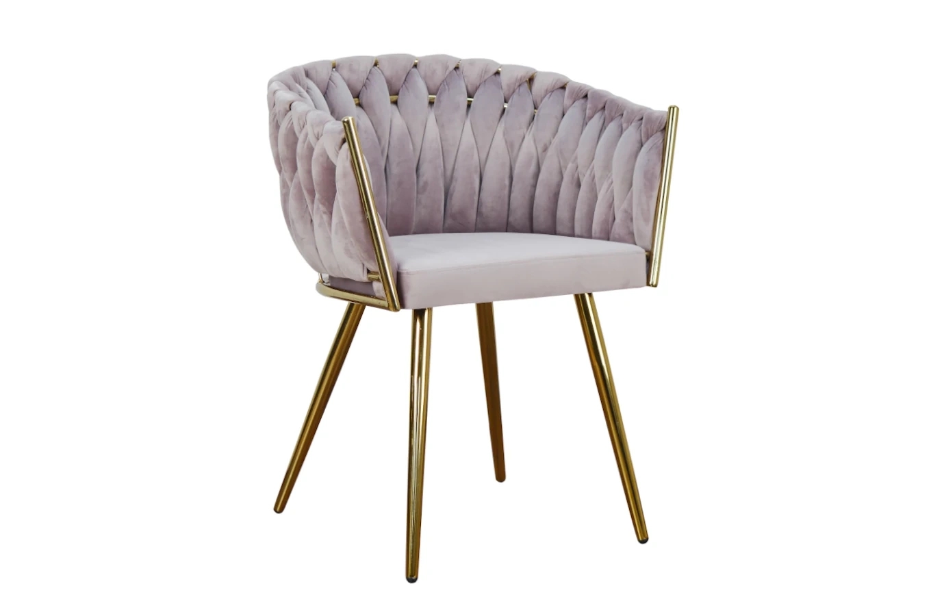 Nowoczesne krzesło SARA GOLD z plecionym oparciem