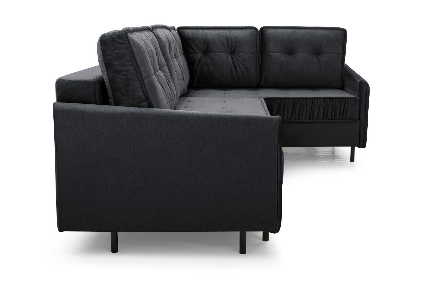 Nowoczesny narożnik ZANZIBAR L z funkcją spania i pojemnikiem na pościel