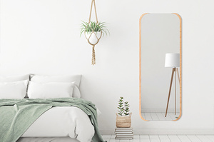 Prostokątne lustro MEZALI Natural / rama w kolorze naturalnym