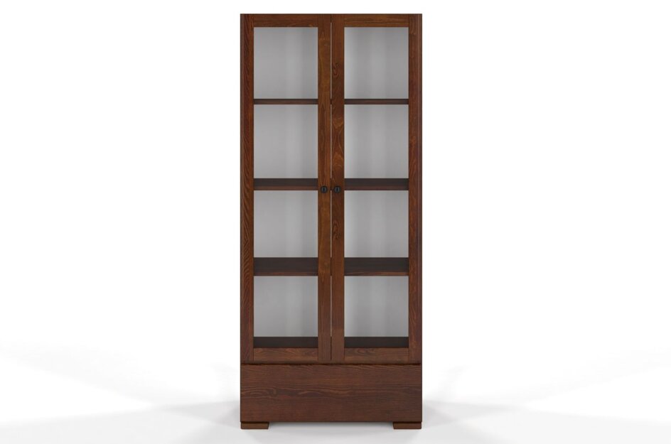 Drewniana sosnowa witryna ze szklanymi drzwiami Visby SANDEMO 1S80 / szer. 80 cm