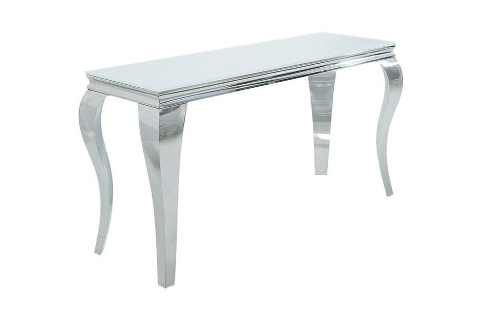 Elegancka Konsola MODERN BAROCK z białym blatem i srebrnymi nogami