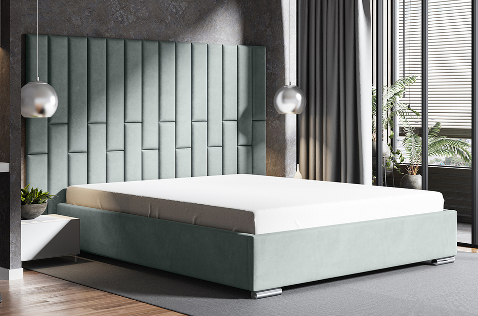 Klasyczne łóżko tapicerowane do sypialni WENER - bez zagłówka