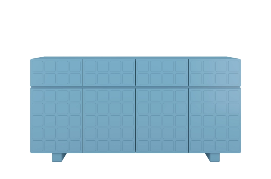 Nowoczesna komoda z frontami 3D Skandica CUBO LONG / kolor pastelowy niebieski / szer. 169 cm