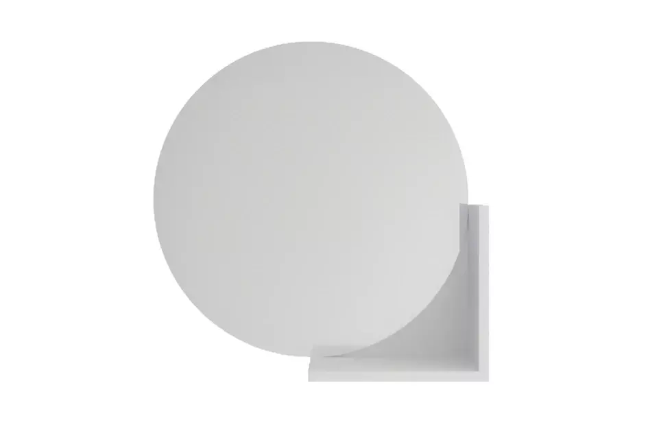 Okrągłe białe lustro z półką Skandica LUCIJA  / średnica 60 cm