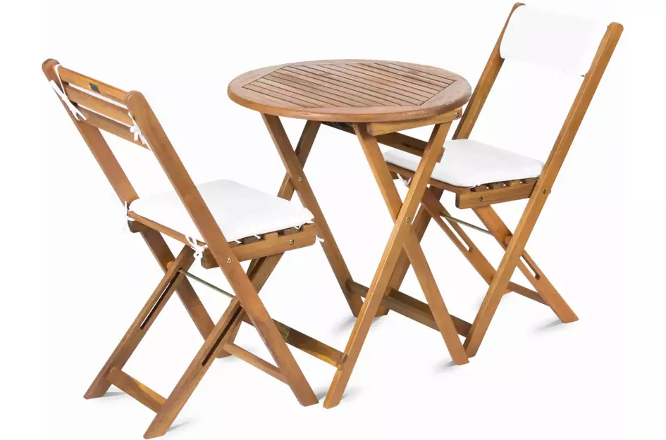 Zestaw mebli MADERA z drewna akacjowego na balkon lub taras / stolik + 2 krzesła