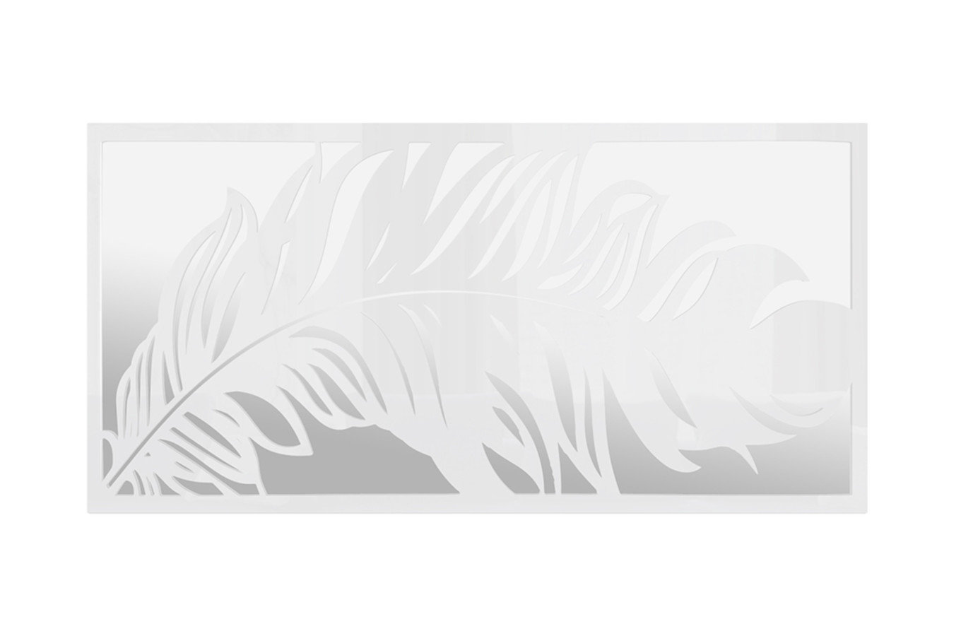 Białe ażurowe lustro PENNA z motywem pióra / matowe