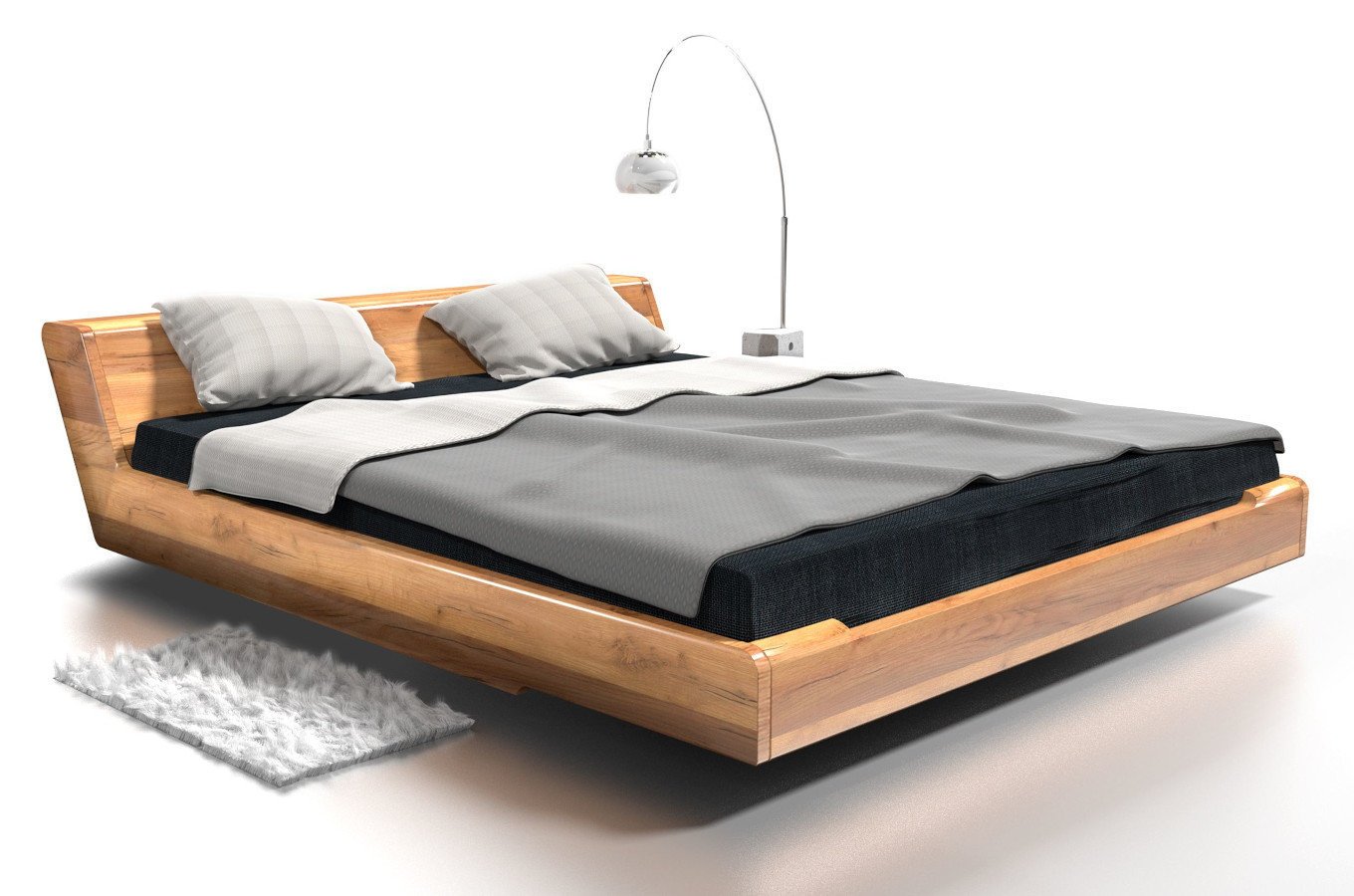 Drewniane łóżko do sypialni KOBE