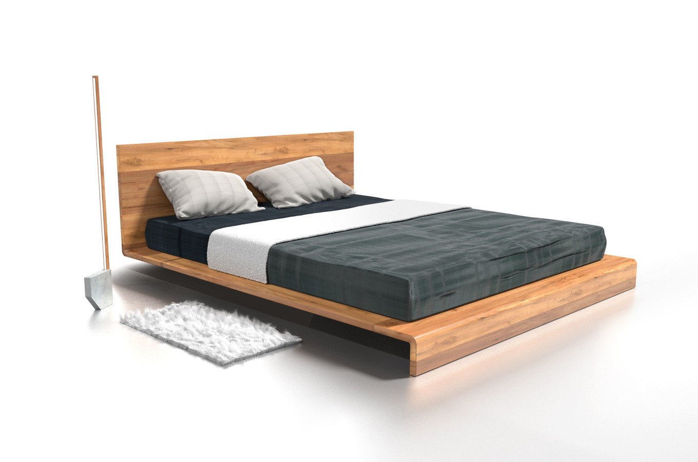 Drewniane łóżko do sypialni PAUL