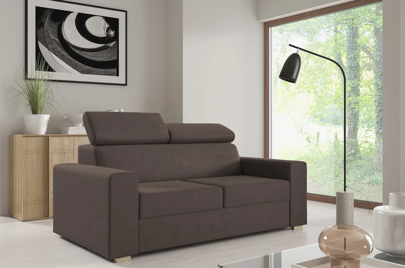 Klasyczna sofa EMILY z ruchomymi zagłówkami / szerokość 174 cm