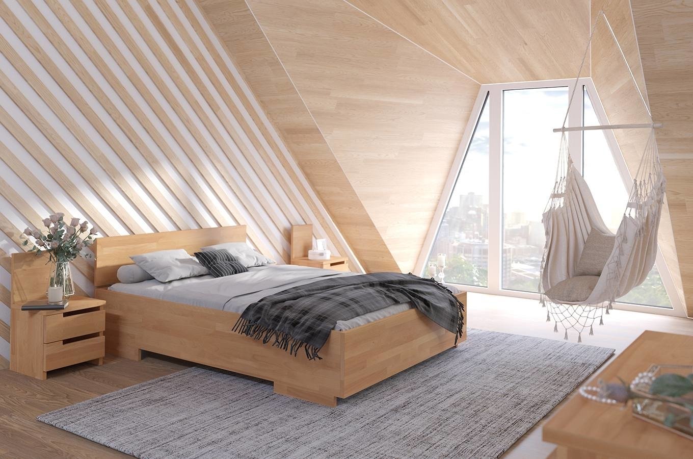 Łóżko drewniane bukowe Visby Bergman High