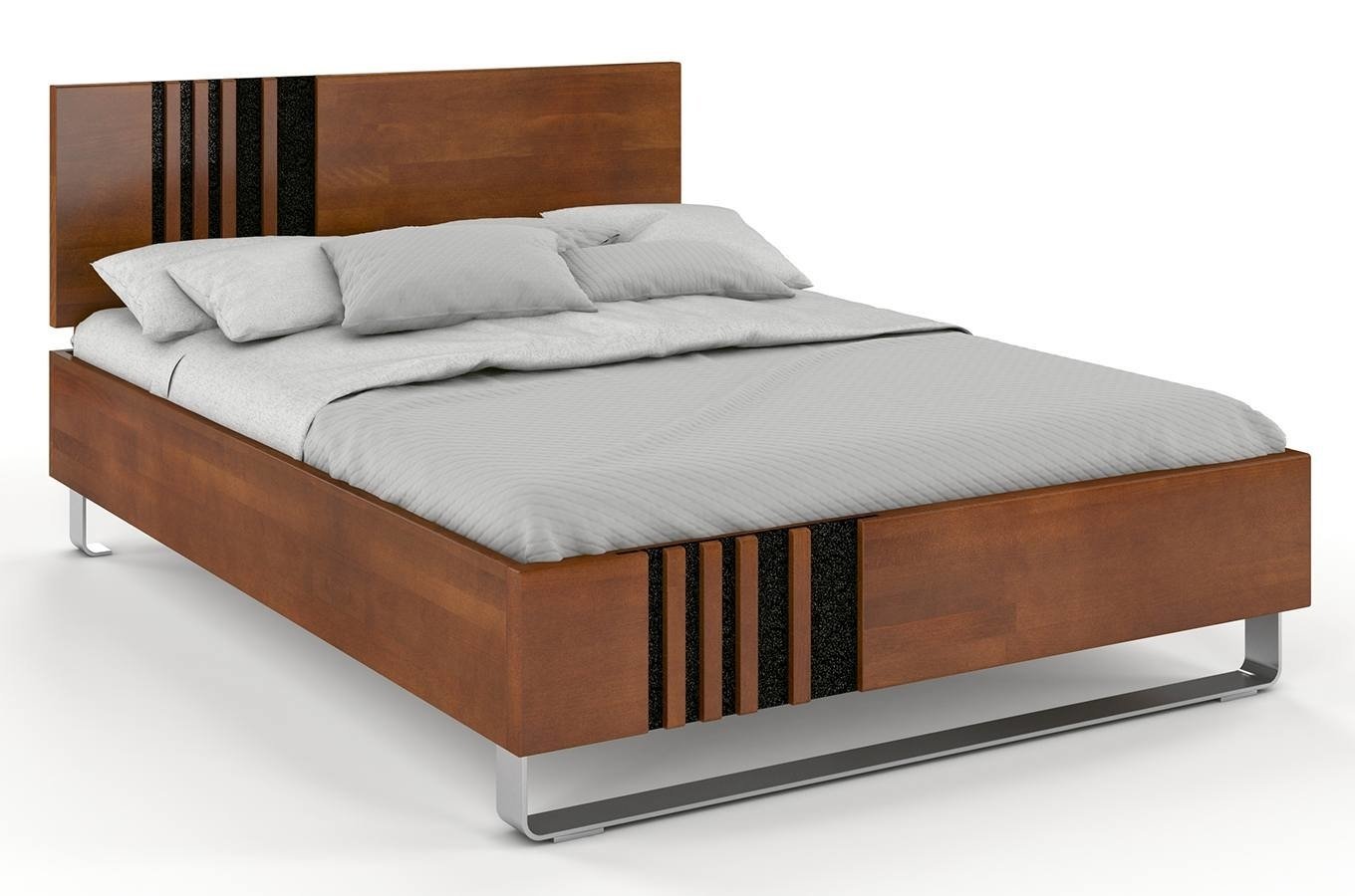 Łóżko drewniane bukowe Visby KIELCE / 120x200 cm, kolor orzech