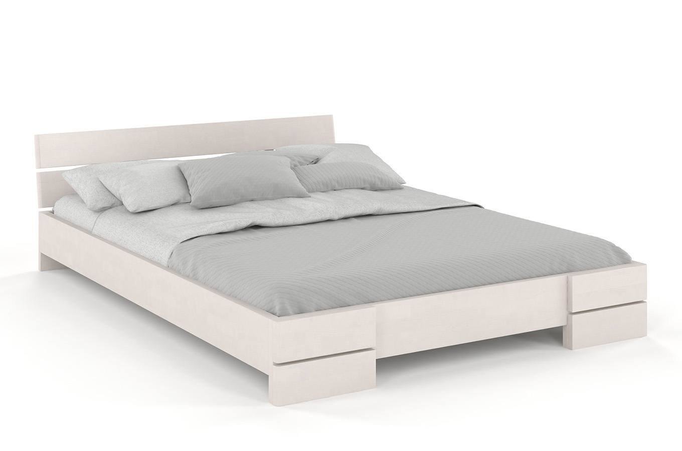 Łóżko drewniane bukowe Visby Sandemo / 140x200 cm, kolor biały