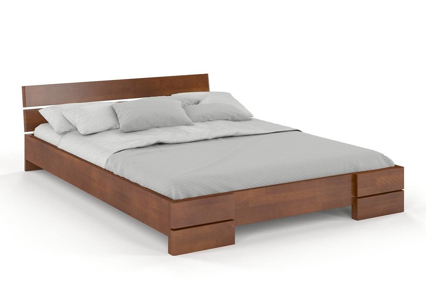 Łóżko drewniane bukowe Visby Sandemo LONG (długość + 20 cm) / 180x220 cm, kolor orzech