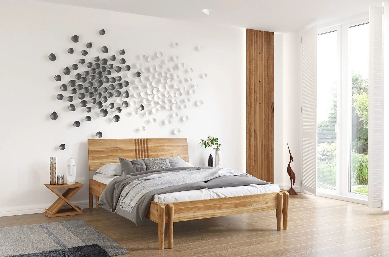 Łóżko drewniane dębowe Visby POZNAŃ / 140x200 cm, olej naturalny