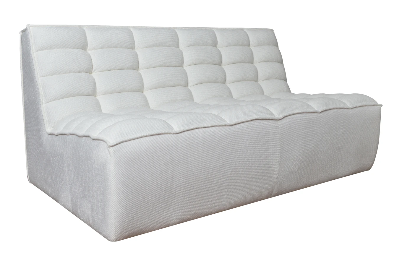 Nowoczesna sofa FLUFFY boucle z głębokim pikowaniem