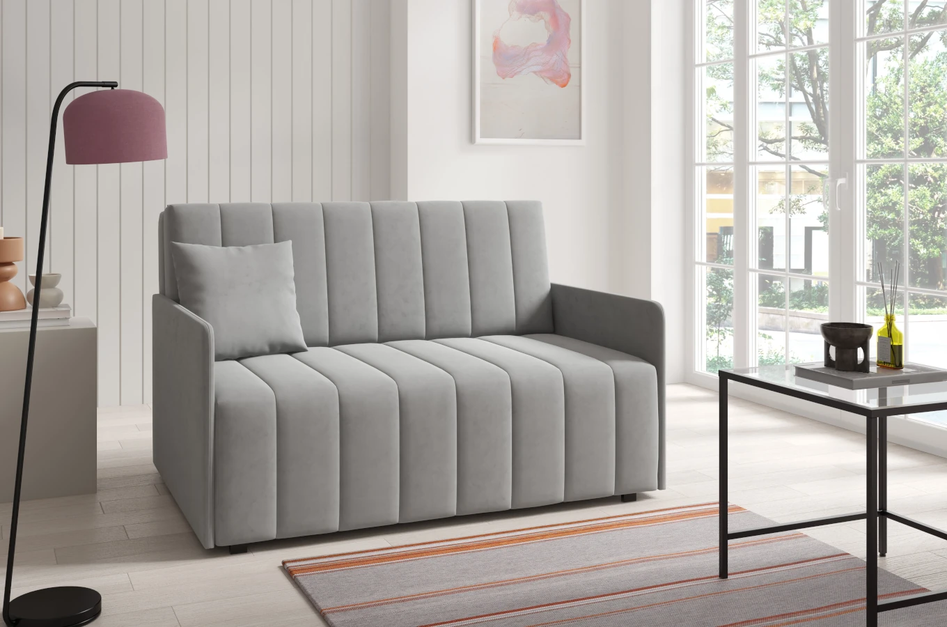 Rozkładana sofa SELENA SLIM 130 z funkcją spania / szerokość 140 cm