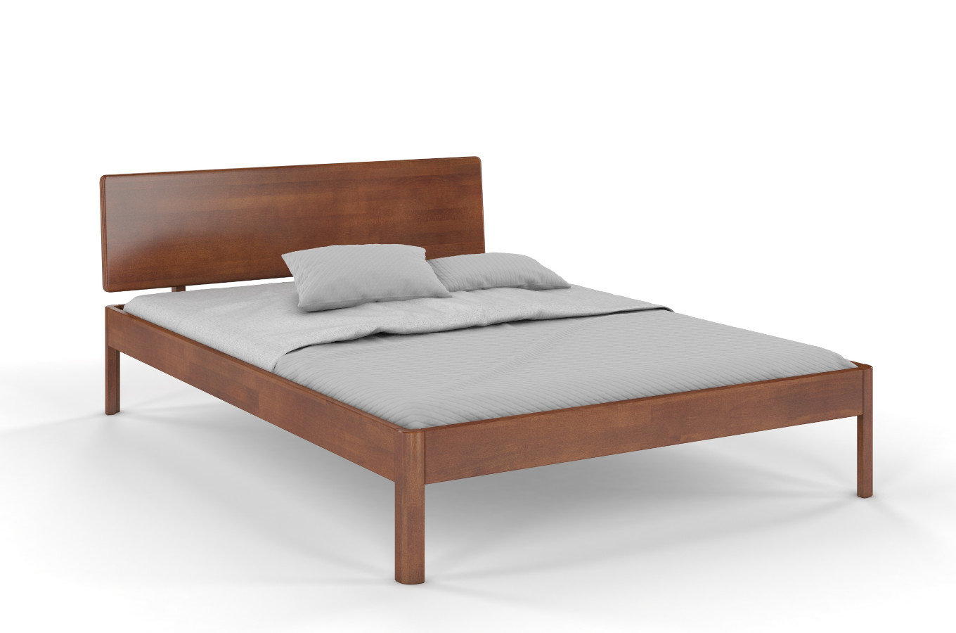 Wysyłka w 48h! Łóżko drewniane bukowe Visby AMMER / 90x200 cm, kolor orzech