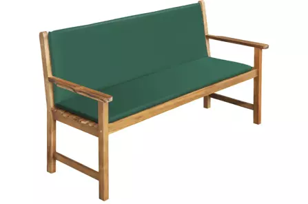 3-osobowa ławka ogrodowa SINTRA z drewna akacjowego z zieloną poduszką