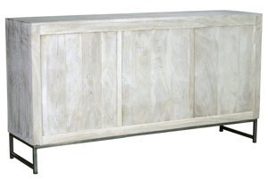 Biała drewniana komoda MANGO / szerokość 150 cm
