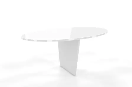 Biały blat do stolika Dancan ROCKET + noga płytowa
