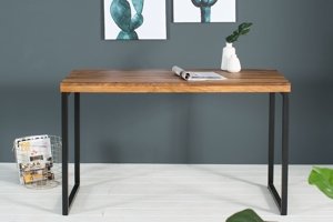 Biurko FUSION z drewnianym blatem / 118x60 cm